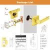 imageProbrico Brushed Gold Keyed Entry Door Handle Square Heavy Duty Satin Brass Entrance Door Lock Levers Reversible Lockset for Exterior and Interior Doors Different Keys 3 PackGold