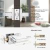 imageProbrico Brushed Gold Keyed Entry Door Handle Square Heavy Duty Satin Brass Entrance Door Lock Levers Reversible Lockset for Exterior and Interior Doors Different Keys 3 PackPolished Chrome