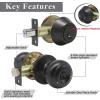 imageProbrico Entry Door Knob Lock Set and Double Cylinder Deadbolt Combination Set OilRubbed Bronze 3 Pack Keyed AlikeBlack