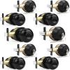 imageProbrico Entry Door Knob Lock Set and Double Cylinder Deadbolt Combination Set OilRubbed Bronze 3 Pack Keyed AlikeBlack