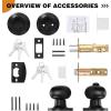 imageProbrico Entry Door Knob Lock Set and Double Cylinder Deadbolt Combination Set OilRubbed Bronze 3 Pack Keyed AlikeBlack