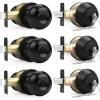 imageProbrico Entry Door Knob Lock Set and Double Cylinder Deadbolt Combination Set OilRubbed Bronze 3 Pack Keyed AlikeBlack