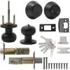 imageProbrico Entry Door Knob Lock Set and Double Cylinder Deadbolt Combination Set OilRubbed Bronze 3 Pack Keyed AlikeBlack