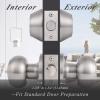 imageProbrico Entry Door Knob Lock Set and Double Cylinder Deadbolt Combination Set OilRubbed Bronze 3 Pack Keyed AlikeBrushed Nickel