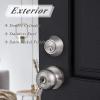 imageProbrico Entry Door Knob Lock Set and Double Cylinder Deadbolt Combination Set OilRubbed Bronze 3 Pack Keyed AlikeBrushed Nickel