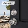 imageProbrico Entry Door Knob Lock Set and Double Cylinder Deadbolt Combination Set OilRubbed Bronze 3 Pack Keyed AlikeBrushed Nickel