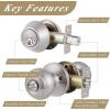 imageProbrico Entry Door Knob Lock Set and Double Cylinder Deadbolt Combination Set OilRubbed Bronze 3 Pack Keyed AlikeBrushed Nickel