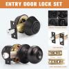 imageProbrico Entry Door Knob Lock Set and Double Cylinder Deadbolt Combination Set OilRubbed Bronze 3 Pack Keyed AlikeOil Rubbed Bronze
