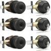 imageProbrico Entry Door Knob Lock Set and Double Cylinder Deadbolt Combination Set OilRubbed Bronze 3 Pack Keyed AlikeOil Rubbed Bronze