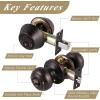imageProbrico Entry Door Knob Lock Set and Double Cylinder Deadbolt Combination Set OilRubbed Bronze 3 Pack Keyed AlikeOil Rubbed Bronze