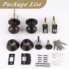 imageProbrico Entry Door Knob Lock Set and Double Cylinder Deadbolt Combination Set OilRubbed Bronze 3 Pack Keyed AlikeOil Rubbed Bronze