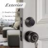 imageProbrico Entry Door Knob Lock Set and Double Cylinder Deadbolt Combination Set OilRubbed Bronze 3 Pack Keyed AlikeOil Rubbed Bronze