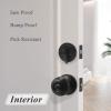 imageProbrico Entry Door Knob Lock Set and Single Cylinder Deadbolt Combination Set OilRubbed Bronze 3 Pack Keyed AlikeBlack