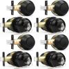 imageProbrico Entry Door Knob Lock Set and Single Cylinder Deadbolt Combination Set OilRubbed Bronze 3 Pack Keyed AlikeBlack