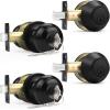 imageProbrico Entry Door Knob Lock Set and Single Cylinder Deadbolt Combination Set OilRubbed Bronze 3 Pack Keyed AlikeBlack