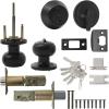 imageProbrico Entry Door Knob Lock Set and Single Cylinder Deadbolt Combination Set OilRubbed Bronze 3 Pack Keyed AlikeBlack