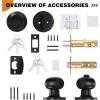 imageProbrico Entry Door Knob Lock Set and Single Cylinder Deadbolt Combination Set OilRubbed Bronze 3 Pack Keyed AlikeBlack