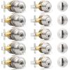 imageProbrico Entry Door Knob Lock Set and Single Cylinder Deadbolt Combination Set OilRubbed Bronze 3 Pack Keyed AlikeBrushed Nickel
