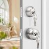 imageProbrico Entry Door Knob Lock Set and Single Cylinder Deadbolt Combination Set OilRubbed Bronze 3 Pack Keyed AlikeBrushed Nickel