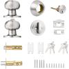 imageProbrico Entry Door Knob Lock Set and Single Cylinder Deadbolt Combination Set OilRubbed Bronze 3 Pack Keyed AlikeBrushed Nickel