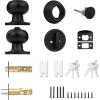imageProbrico Entry Door Knob Lock Set and Single Cylinder Deadbolt Combination Set OilRubbed Bronze 3 Pack Keyed AlikeOil Rubbed Bronze
