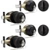 imageProbrico Entry Door Knob Lock Set and Single Cylinder Deadbolt Combination Set OilRubbed Bronze 3 Pack Keyed AlikeOil Rubbed Bronze