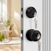 imageProbrico Entry Door Knob Lock Set and Single Cylinder Deadbolt Combination Set OilRubbed Bronze 3 Pack Keyed AlikeOil Rubbed Bronze