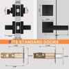 imageProbrico Flat Black Passage Door Lever with Single Cylinder Deadbolts Combo Pack Modern Square Lock Set HandlesetExterior Handle and SetExteriorBlack
