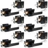 imageProbrico Flat Black Passage Door Lever with Single Cylinder Deadbolts Combo Pack Modern Square Lock Set HandlesetExterior Handle and SetExteriorBlack