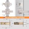 imageProbrico Flat Black Passage Door Lever with Single Cylinder Deadbolts Combo Pack Modern Square Lock Set HandlesetExterior Handle and SetExteriorBrushed Nickel