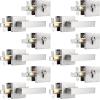 imageProbrico Flat Black Passage Door Lever with Single Cylinder Deadbolts Combo Pack Modern Square Lock Set HandlesetExterior Handle and SetExteriorBrushed Nickel