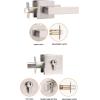 imageProbrico Flat Black Passage Door Lever with Single Cylinder Deadbolts Combo Pack Modern Square Lock Set HandlesetExterior Handle and SetExteriorBrushed Nickel