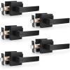 imageProbrico Gold Privacy Door Handle Lockset Heavy Duty Interior Door Lever for Bedroom Reversible Keyless Handleset Door Knob 10 PackBlack