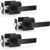 imageProbrico Gold Privacy Door Handle Lockset Heavy Duty Interior Door Lever for Bedroom Reversible Keyless Handleset Door Knob 10 PackBlack