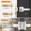 imageProbrico Gold Privacy Door Handle Lockset Heavy Duty Interior Door Lever for Bedroom Reversible Keyless Handleset Door Knob 10 PackBrushed Nickel