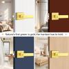 imageProbrico Gold Privacy Door Handle Lockset Heavy Duty Interior Door Lever for Bedroom Reversible Keyless Handleset Door Knob 10 PackGold
