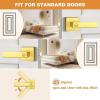 imageProbrico Gold Privacy Door Handle Lockset Heavy Duty Interior Door Lever for Bedroom Reversible Keyless Handleset Door Knob 10 PackGold
