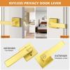 imageProbrico Gold Privacy Door Handle Lockset Heavy Duty Interior Door Lever for Bedroom Reversible Keyless Handleset Door Knob 10 PackGold