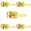 imageProbrico Gold Privacy Door Handle Lockset Heavy Duty Interior Door Lever for Bedroom Reversible Keyless Handleset Door Knob 10 PackGold