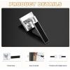 imageProbrico Heavy Duty Dummy Door Handle with Black Leather Hand Lever Square NonTurning Single Side Pull Only Lever for Closet or French Doors Polished Chrome 2 PackPolished Chrome