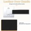 imageProbrico Heavy Duty Dummy Door Handle with Black Leather Hand Lever Square NonTurning Single Side Pull Only Lever for Closet or French Doors Polished Chrome 2 PackPolished Chrome
