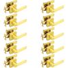 imageProbrico Heavy Duty Flat Gold Door Handles Square Privacy Interior Door Levers Bedroom and Bathroom Door Handles Keyless BedBath Lockset 10 PackGold