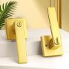 imageProbrico Heavy Duty Flat Gold Door Handles Square Privacy Interior Door Levers Bedroom and Bathroom Door Handles Keyless BedBath Lockset 10 PackGold