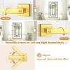 imageProbrico Heavy Duty Flat Gold Door Handles Square Privacy Interior Door Levers Bedroom and Bathroom Door Handles Keyless BedBath Lockset 10 PackGold
