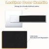 imageProbrico Heavy Duty Square Door Handle with Black Leather Hand Lever Keyless Passage Interior Door Levers for Hallway or Closet Polished Chrome 5 PackPolished Chrome