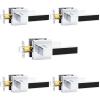 imageProbrico Heavy Duty Square Door Handle with Black Leather Hand Lever Keyless Passage Interior Door Levers for Hallway or Closet Polished Chrome 5 PackPolished Chrome
