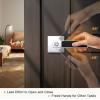 imageProbrico Heavy Duty Square Door Handle with Black Leather Hand Lever Keyless Privacy Interior Door Levers for Bedroom and Bathroom Polished Chrome 2 Pack