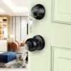 imageProbrico Oil Rubbed Bronze Door Knobs with Single Cylinder Deadbolts Exterior keyed Alike Handleset Combo Pack Lockset for Front Door and Outside Gate Set of 4Black