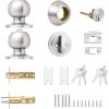 imageProbrico Oil Rubbed Bronze Door Knobs with Single Cylinder Deadbolts Exterior keyed Alike Handleset Combo Pack Lockset for Front Door and Outside Gate Set of 4Brushed Nickel