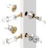 imageProbrico Oil Rubbed Bronze Door Knobs with Single Cylinder Deadbolts Exterior keyed Alike Handleset Combo Pack Lockset for Front Door and Outside Gate Set of 4Brushed Nickel